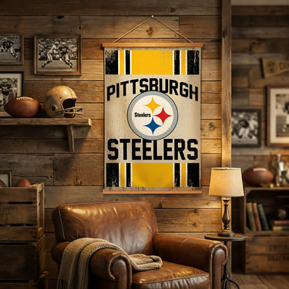 Team Sports America Exclusive - Pittsburgh Steelers, Canvas Wall Tapestry, Medium, 36x24