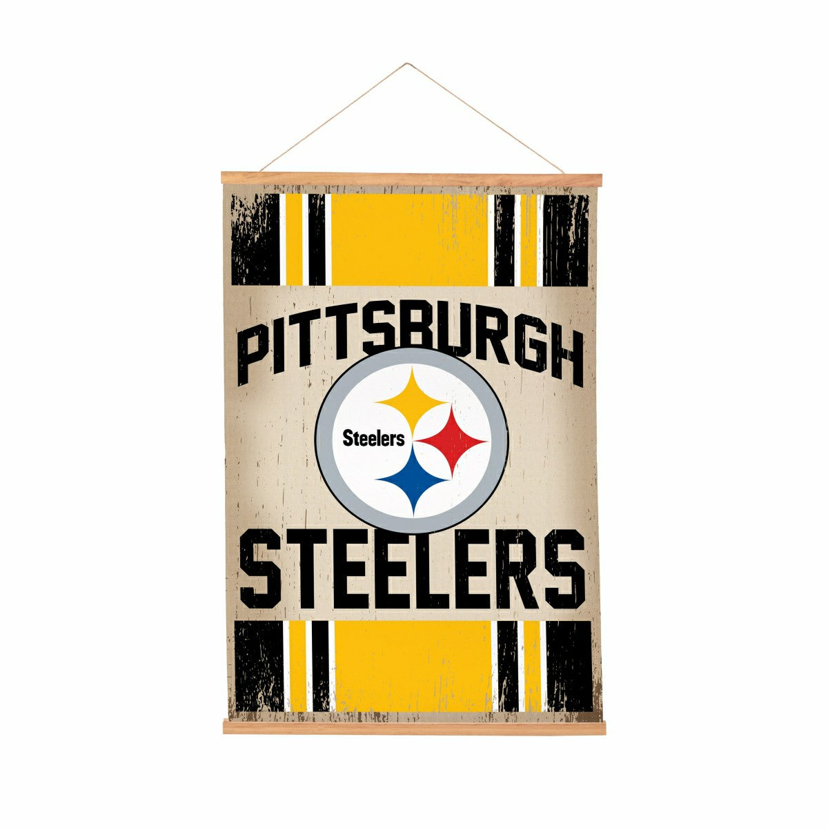 Team Sports America Exclusive - Pittsburgh Steelers, Canvas Wall Tapestry, Medium, 36x24