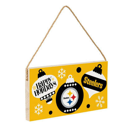 Team Sports America Trending - Pittsburgh Steelers Holiday Wood Wall Sign, 6x11