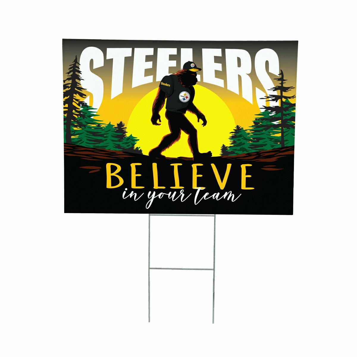 Team Sports America Signature - Pittsburgh Steelers Yard Sign, Bigfoot