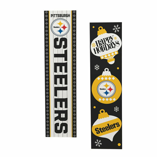 Team Sports America Exclusive - 47" Double Sided Leaner, Pittsburgh Steelers, Christmas