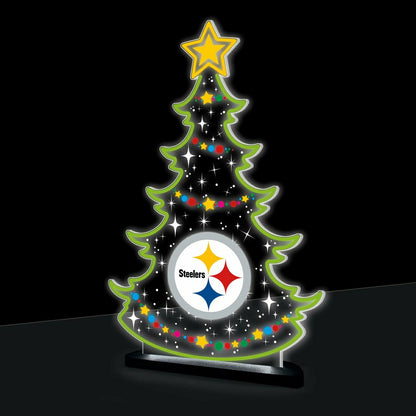 Team Sports America Essential - Pittsburgh Steelers NFL Football Holiday Tree Desklite LED Decor
