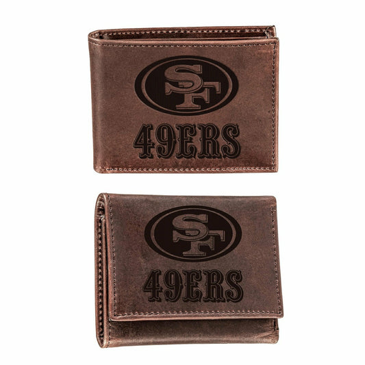 Team Sports America Everyday - San Francisco 49ers, Bi-Fold and Tri-Fold Wallet Gift Set, Brown