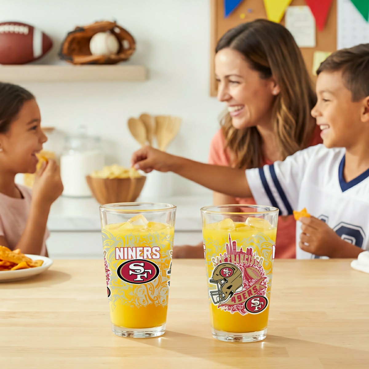 Team Sports America Everyday - San Francisco 49ers 16oz Glass pint, Set of 2