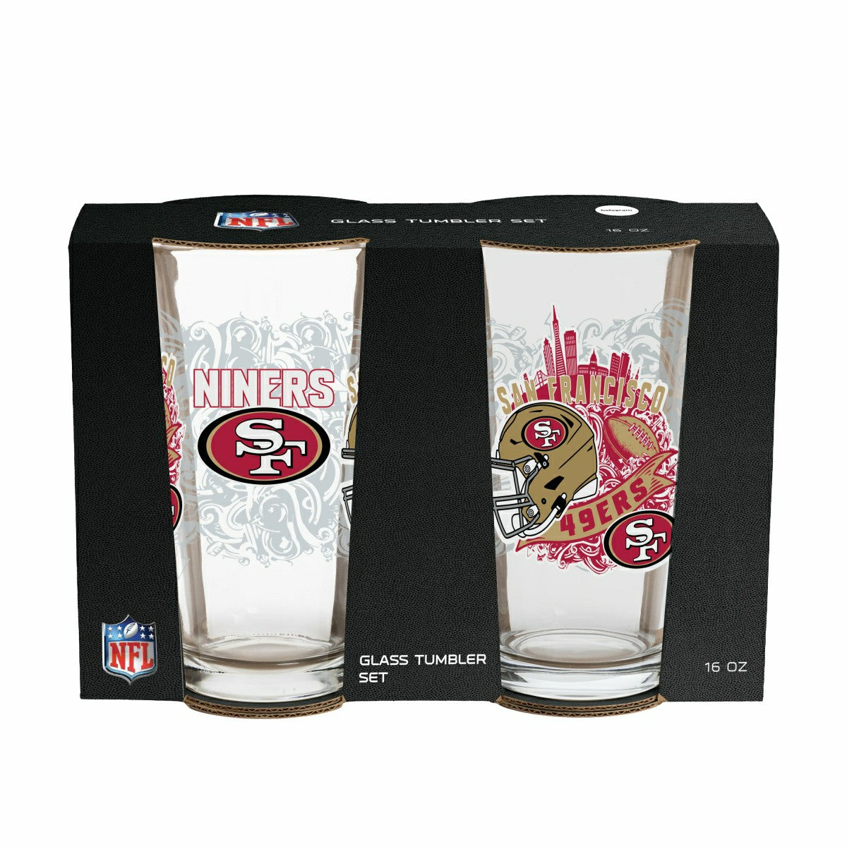 Team Sports America Everyday - San Francisco 49ers 16oz Glass pint, Set of 2