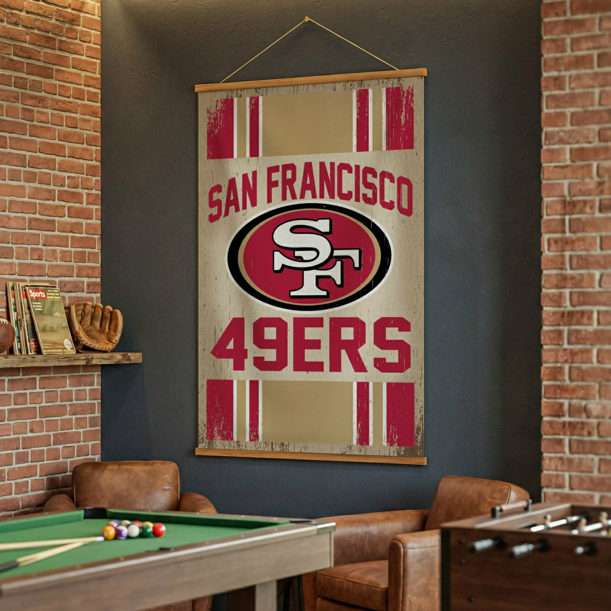 Team Sports America Best Seller - San Francisco 49ers, Canvas Wall Tapestry, Large, 54x36