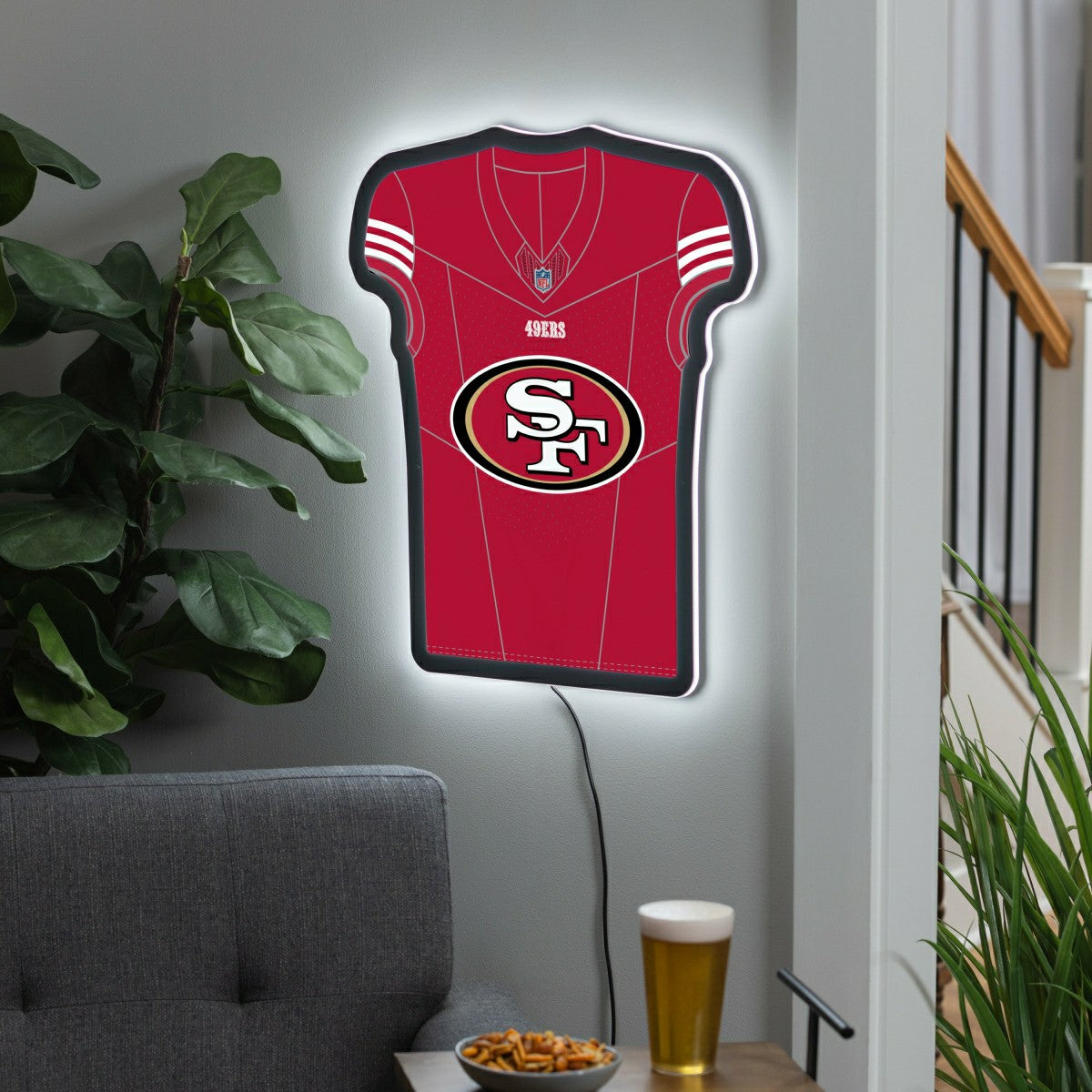 Team Sports America Recommended - San Francisco 49ers NFL Football Jersey Edgelite LED Decor
