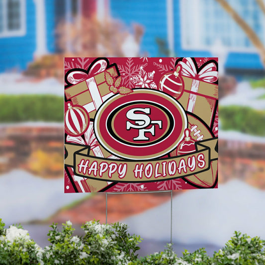 Team Sports America Exclusive - San Francisco 49ers Yard Sign, Holiday