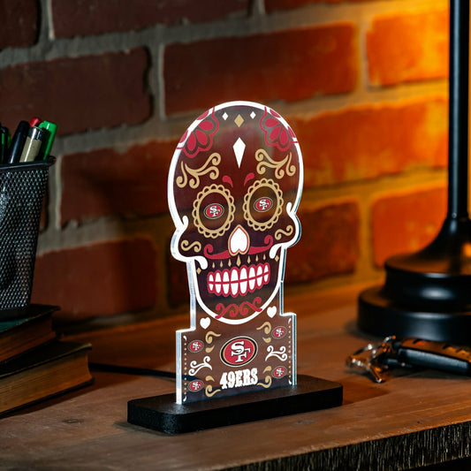 Team Sports America Essential - San Francisco 49ers NFL Football Sugar Skull Desklite LED Decor