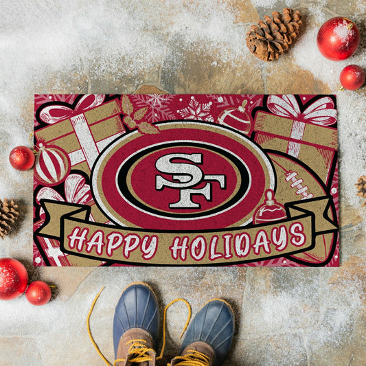 Team Sports America Everyday - San Francisco 49ers Holiday PVC Mat, 28"x16"