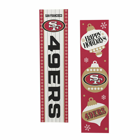 Team Sports America Recommended - 47" Double Sided Leaner, San Francisco 49ers, Christmas