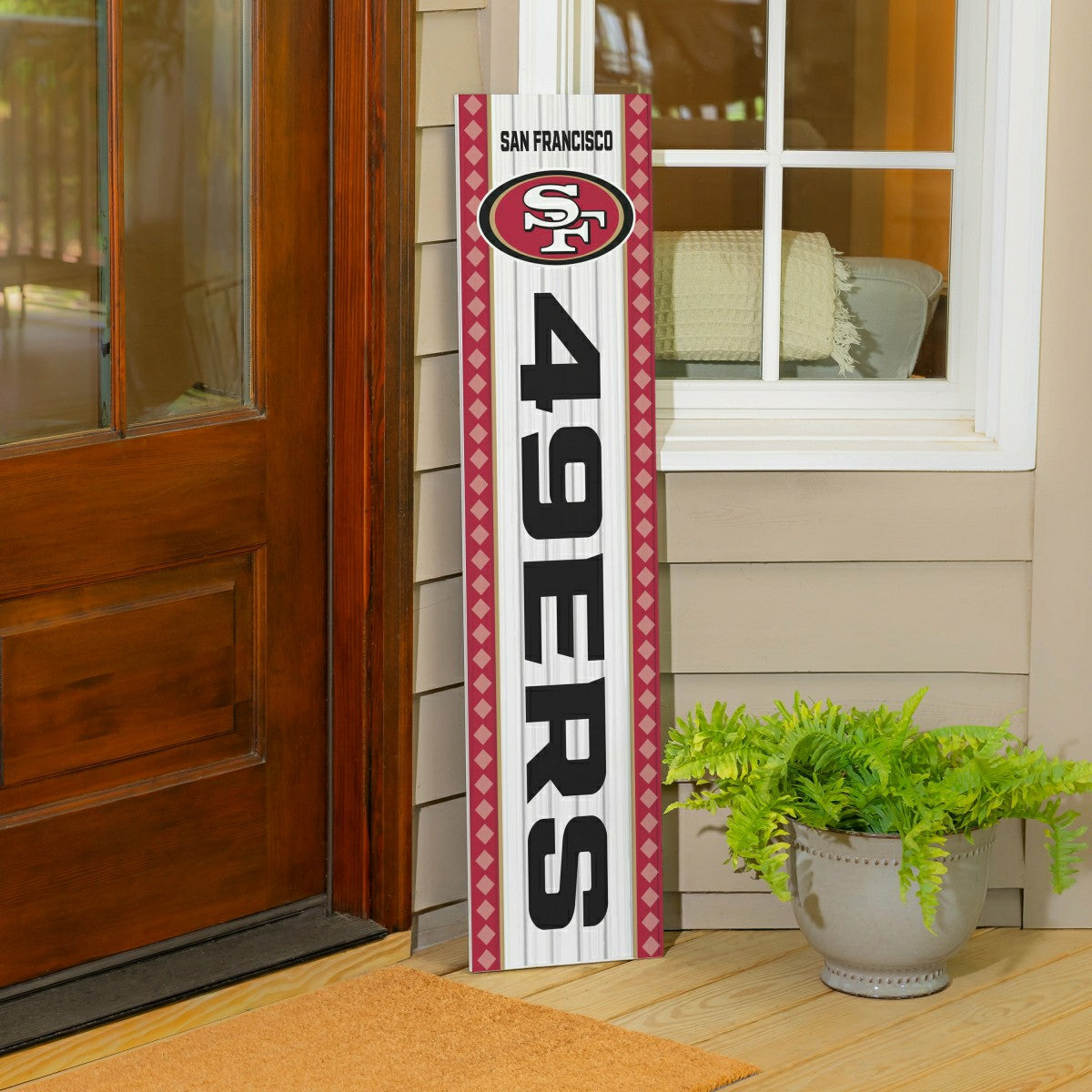 Team Sports America Recommended - 47" Double Sided Leaner, San Francisco 49ers, Christmas