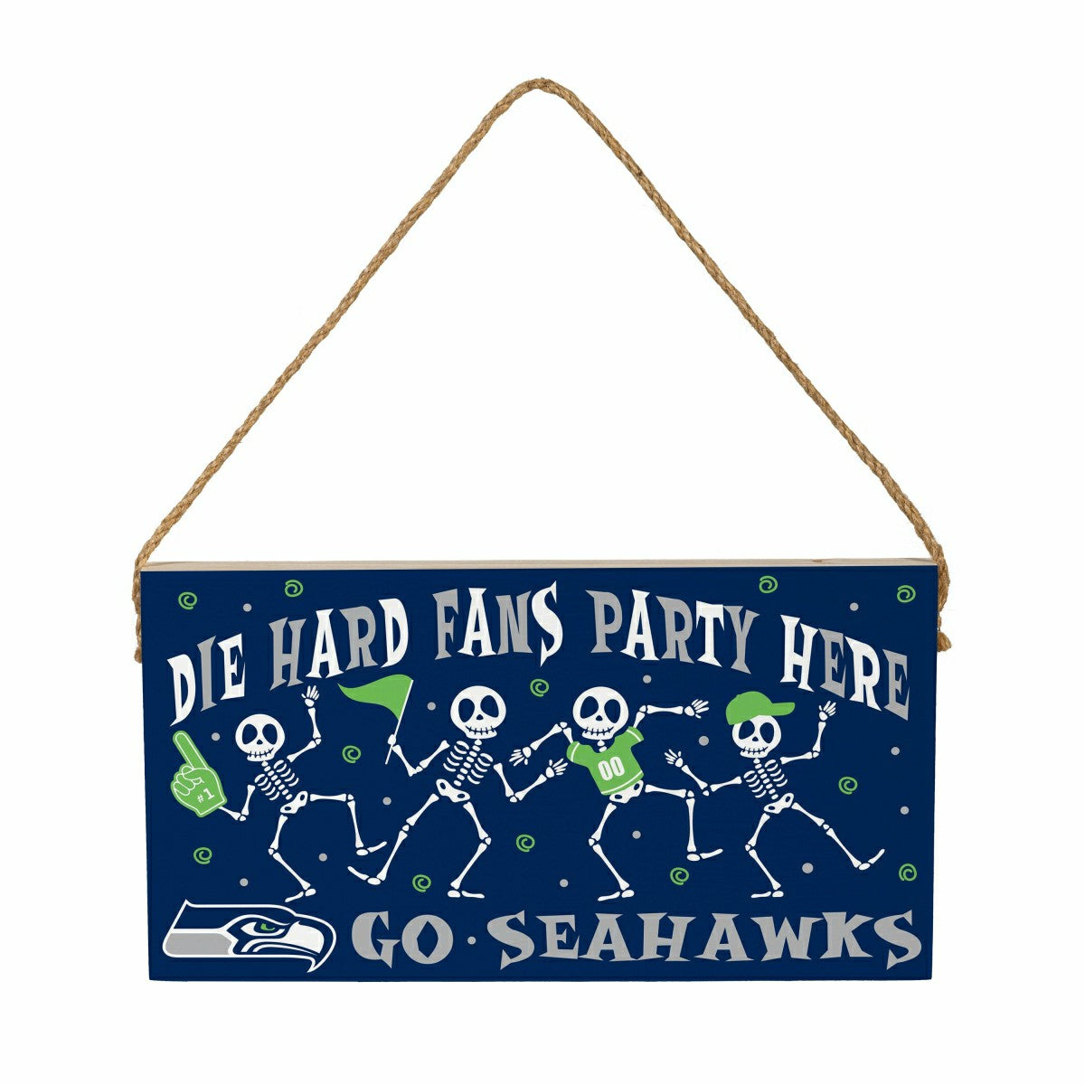 Team Sports America Signature - Seattle Seahawks Halloween Wood Wall Sign, 6x11