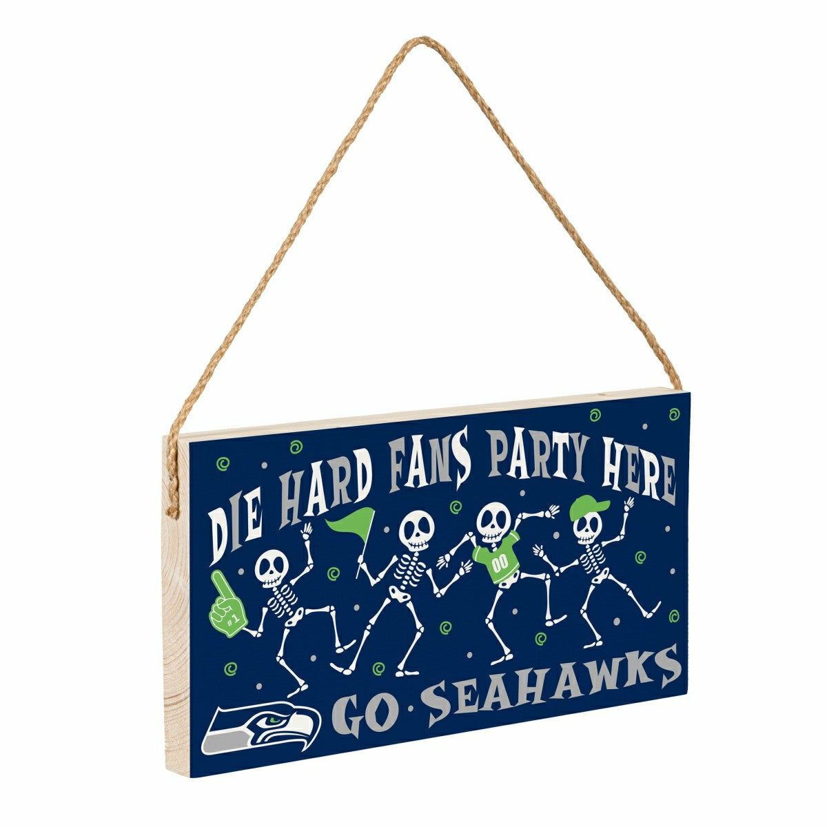 Team Sports America Signature - Seattle Seahawks Halloween Wood Wall Sign, 6x11