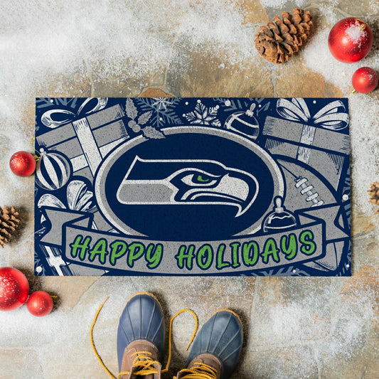 Team Sports America Classic - Seattle Seahawks Holiday PVC Mat, 28"x16"