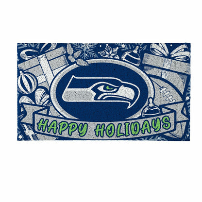Team Sports America Classic - Seattle Seahawks Holiday PVC Mat, 28"x16"