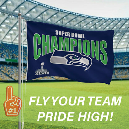 Team Sports America Value - Seattle Seahawks Superbowl XLVIII Champions Football 3x5 Flag