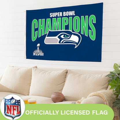 Team Sports America Value - Seattle Seahawks Superbowl XLVIII Champions Football 3x5 Flag