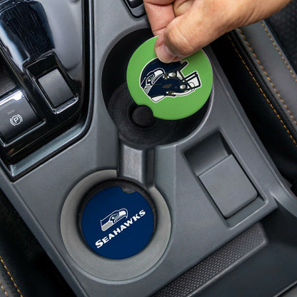 Team Sports America Best Seller - Seattle Seahawks Car Coaster Set, 2pc