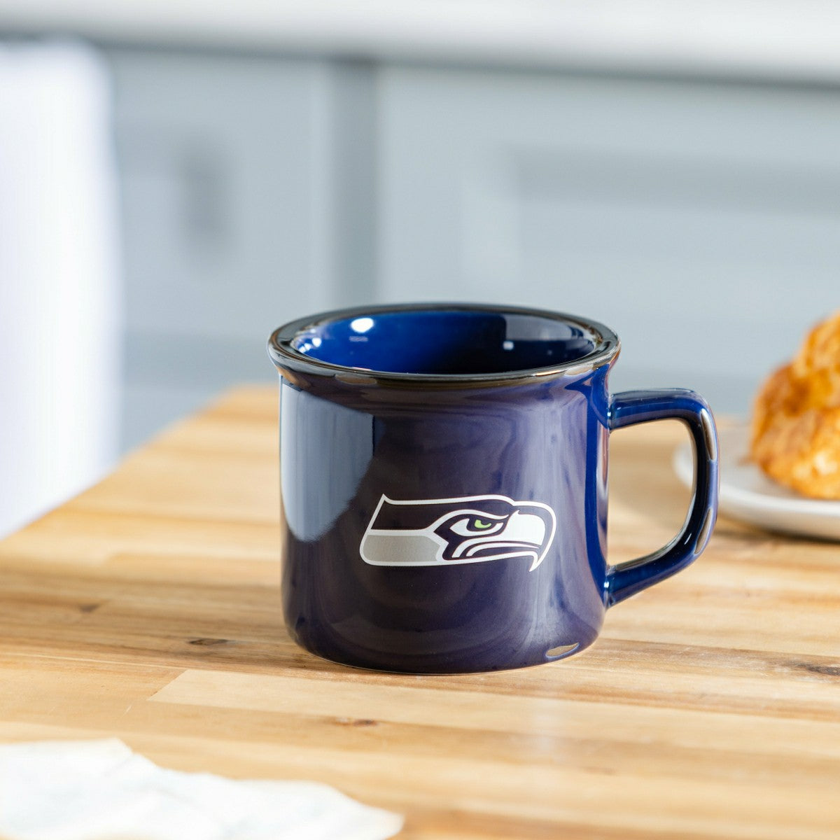 Team Sports America Signature - Seattle Seahawks Ceramic Camp Cup with Enamel Finish, 14oz