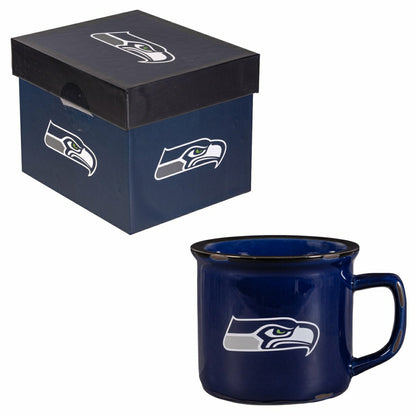 Team Sports America Signature - Seattle Seahawks Ceramic Camp Cup with Enamel Finish, 14oz