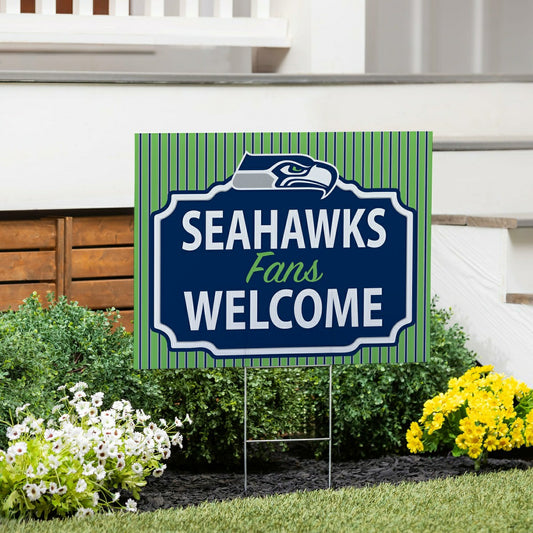 Team Sports America Classic - Seattle Seahawks Coroplast Yard Sign, "Fans Welcome"