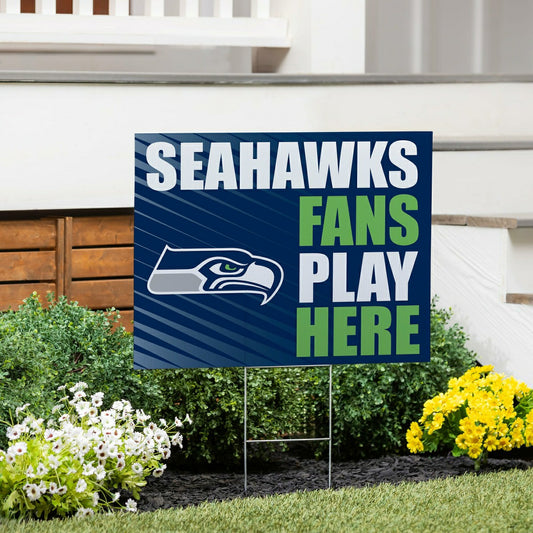 Team Sports America Essential - Seattle Seahawks Coroplast Yard Sign "Fans Play Here"