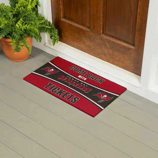 Team Sports America Best Seller - 28" x 16" PVC Trapper Mat, Come Back with Tickets, Tampa Bay Buccaneer