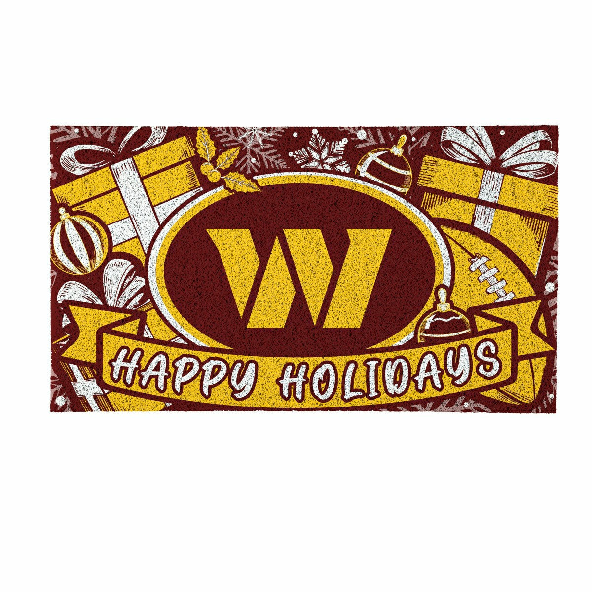 Team Sports America Essential - Washington Commanders Holiday PVC Mat, 28"x16"