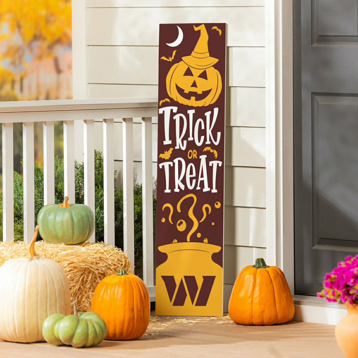 Team Sports America Value - 47" Double Sided Leaner, Washington Commanders, Halloween