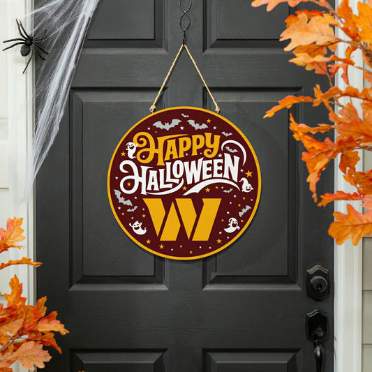 Team Sports America Classic - Washington Commanders Halloween Round Door Décor with Hanging Rope, 18