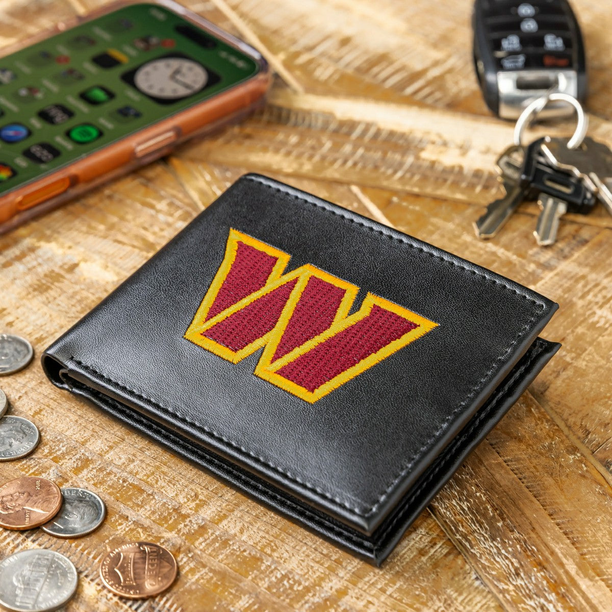 Team Sports America Everyday - Washington Commanders Black Bi-Fold Embroidered Wallet w/ RFID Blocking