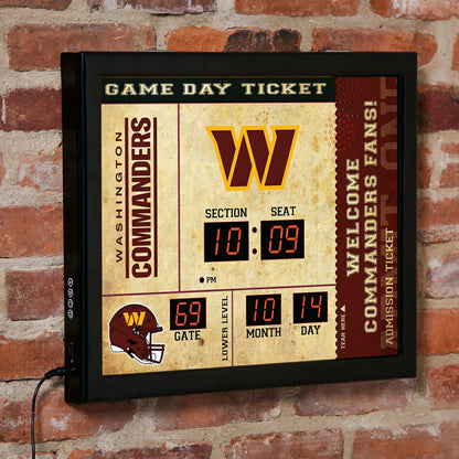 Team Sports America Signature - Scoreboard Wall Clock, Washington Commanders
