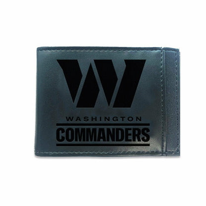 Team Sports America Recommended - Front Pocket Wallet w/ RFID Blocking, Washington Commanders, Black