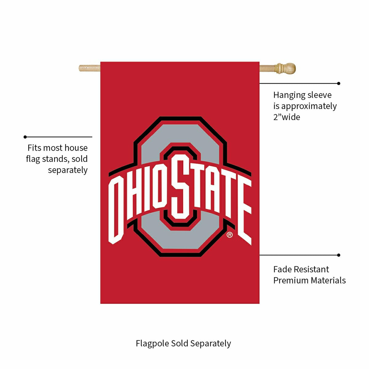 Team Sports America Classic - Ohio State University Applique House Flag