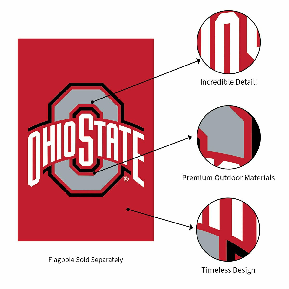 Team Sports America Classic - Ohio State University Applique House Flag