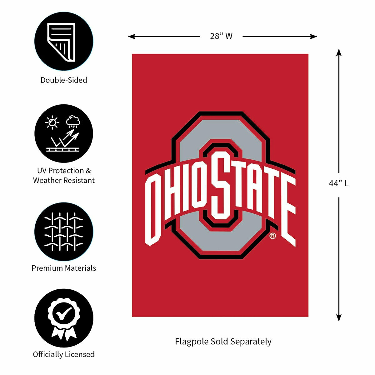 Team Sports America Classic - Ohio State University Applique House Flag