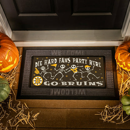 Team Sports America Classic - Boston Bruins Flocked Coir Halloween Sassafras Switch Mat, 22"x10"