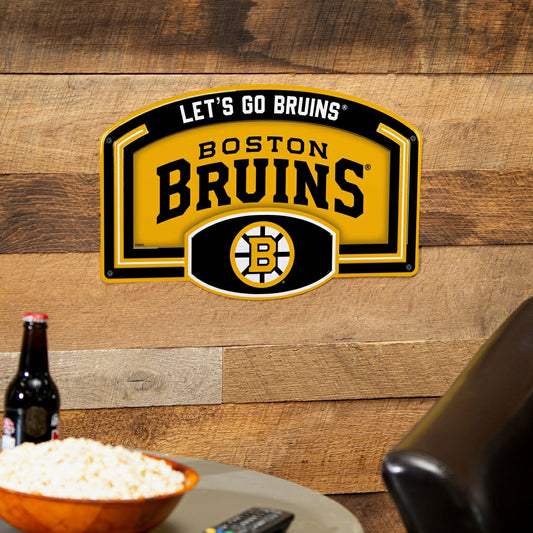 Team Sports America Essential - Boston Bruins USA Embossed Steel Wall Sign, 11" x 17"
