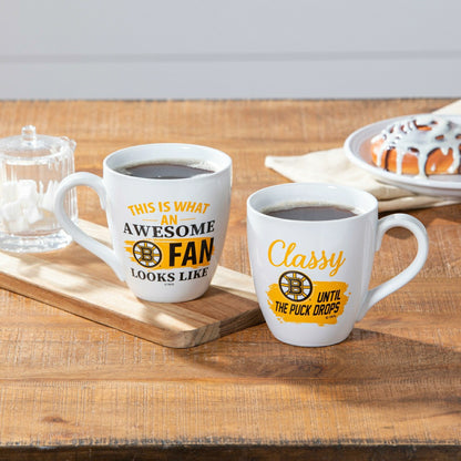Team Sports America Exclusive - Ceramic Cup o' Java 17oz Gift Set, Boston Bruins