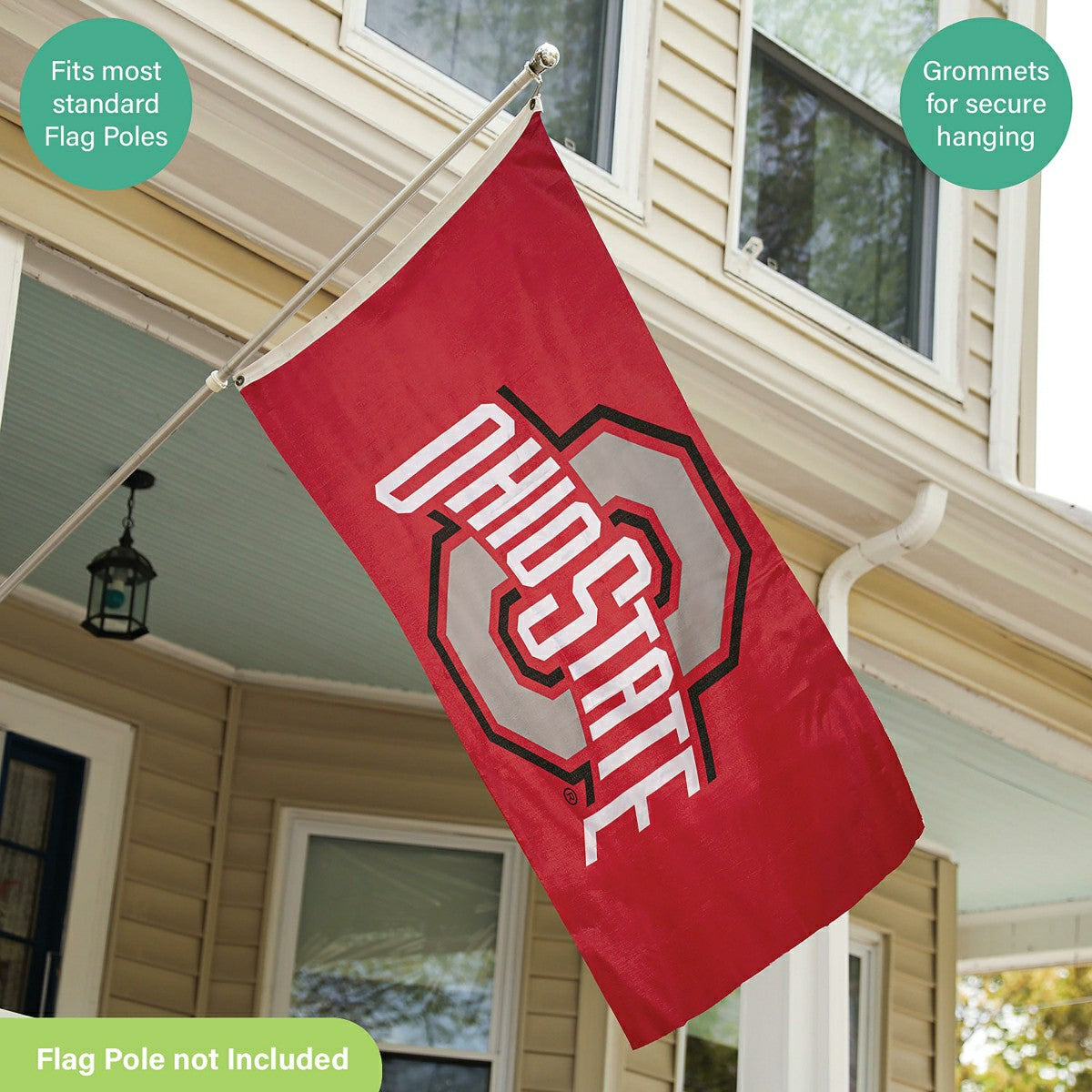 Team Sports America Signature - Ohio State University Single Sided Flag with 2 Grommets, 3'x5'
