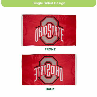Team Sports America Signature - Ohio State University Single Sided Flag with 2 Grommets, 3'x5'