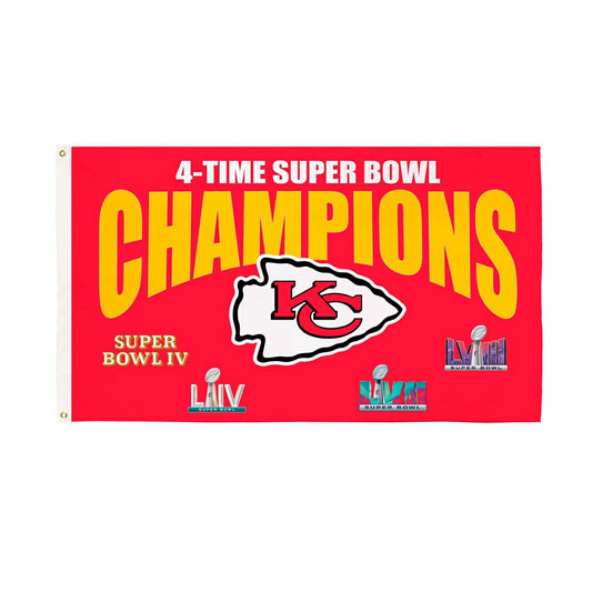 Team Sports America Classic - Kansas City Chiefs Multi-Win Superbowl Champions Football 3x5 Flag