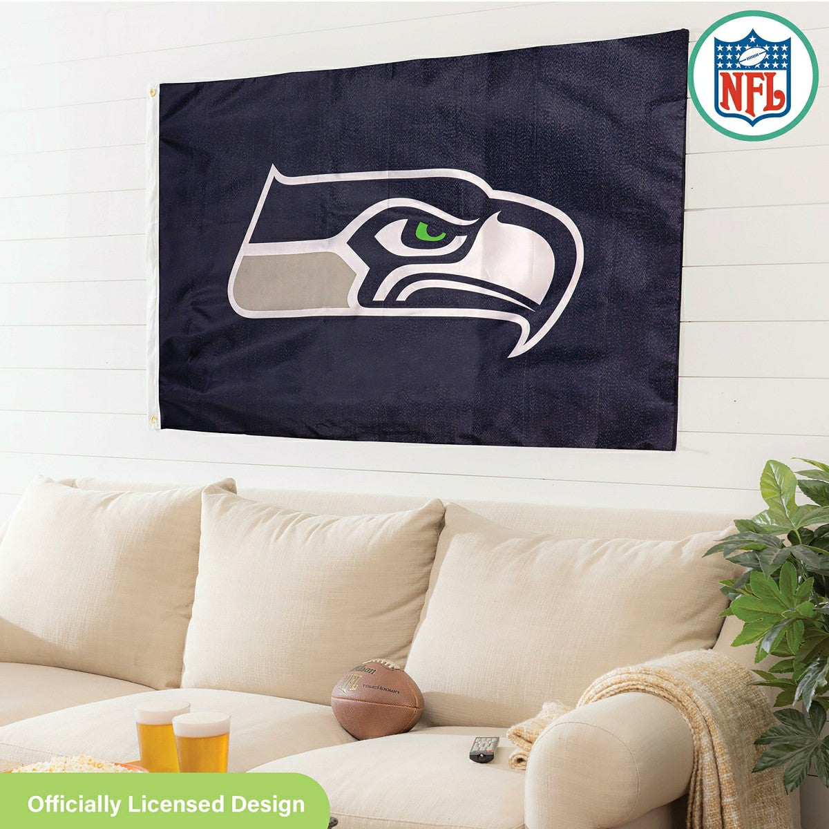 Team Sports America Everyday - Seattle Seahawks Single Sided Estate Flag with 2 Grommets, 3'x5'