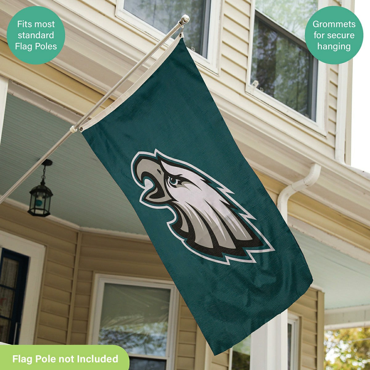 Team Sports America Value - Philadelphia Eagles Single Sided Estate Flag with 2 Grommets, 3'x5'