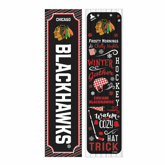 Team Sports America Best Seller - Chicago Blackhawks 46" Double Sided Leaner, Winter Seasonal
