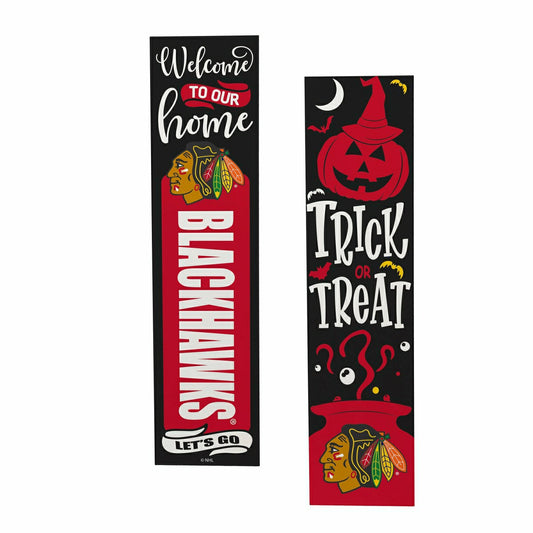 Team Sports America Recommended - Chicago Blackhawks 47" Double Sided Leaner, Halloween