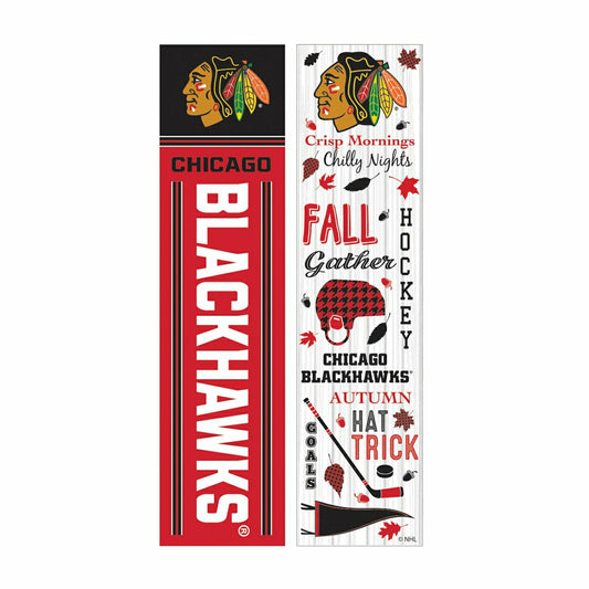Team Sports America Exclusive - Chicago Blackhawks 46" Double Sided Leaner, Fall Seasonal