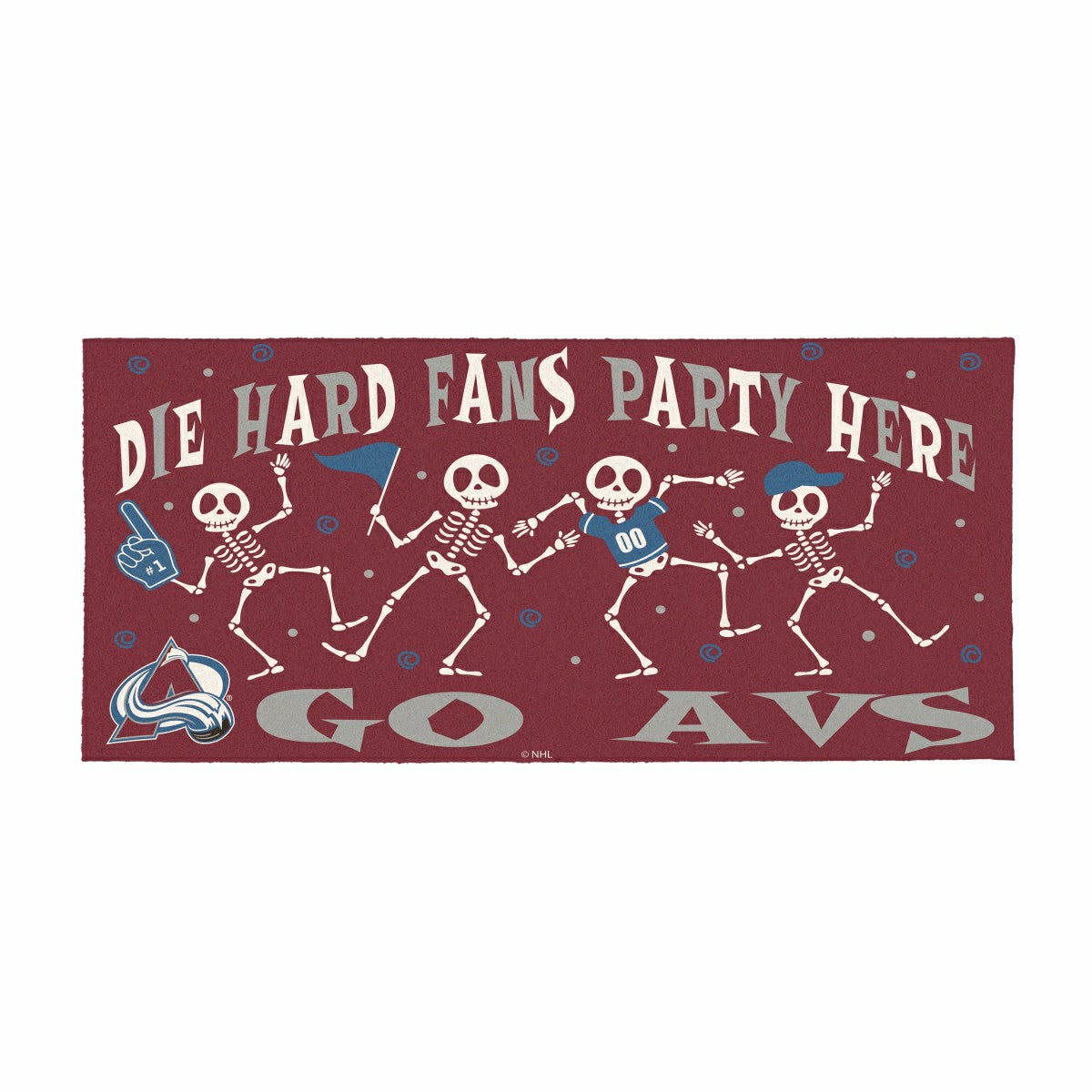 Team Sports America Value - Colorado Avalanche Flocked Coir Halloween Sassafras Switch Mat, 22"x10