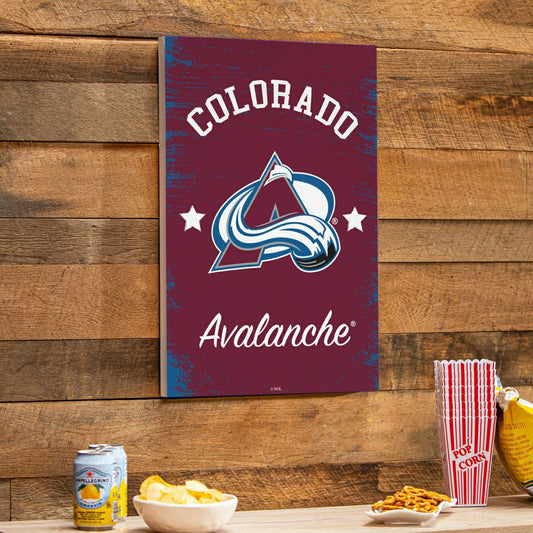 Team Sports America Exclusive - Colorado Avalanche Wood Wall Sign, 16x24